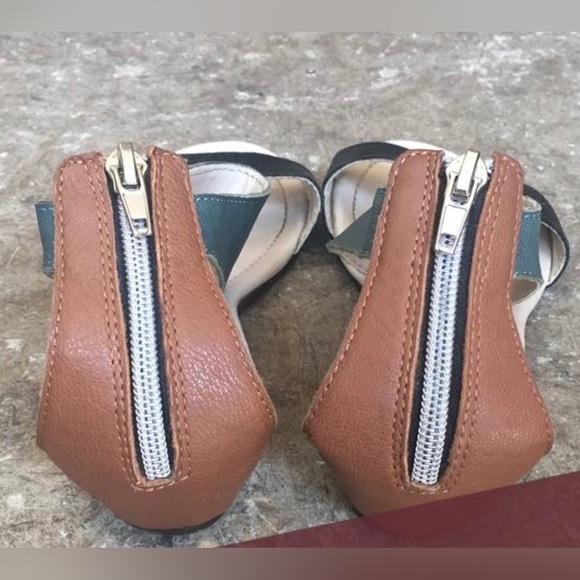 Kate & Mel - Two Strap leather wedge sandals - Picture 2 of 5